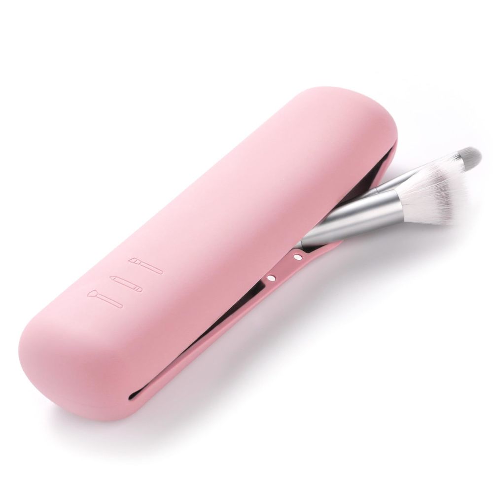 Large Travel Makeup Brush Holder, Magnetic Anti-fall Out Silicon Portable😼